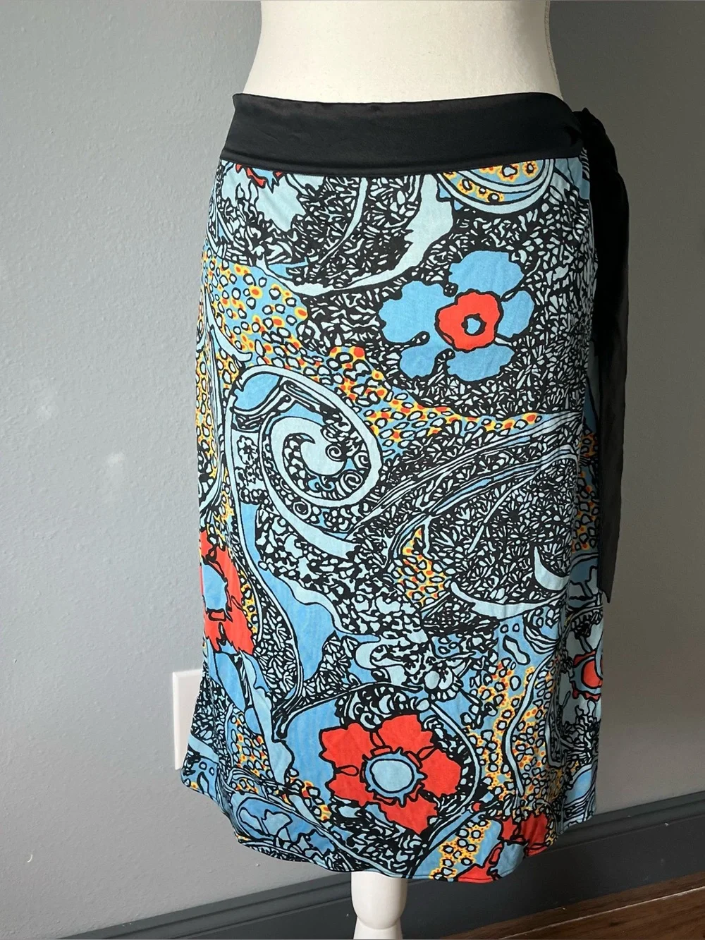 Rare Vintage 90s Archival Vivienne Tam Silk Floral Wrap Skirt Size 2 Flawless
